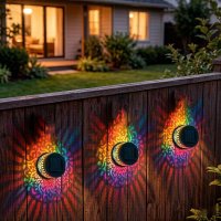 Lampă Solară Decorativă de Exterior Mandala - Alb Cald și Multicolor, IP65 - 1