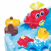 Masa interactiva pentru copii Matadi Corabia piratilor cu apa si nisip, 48x53x63 cm, inclusiv undita si figurine marine - 1