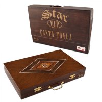 Set joc table backgammon VIP Star - 48 x 62 cm - Maro - 1