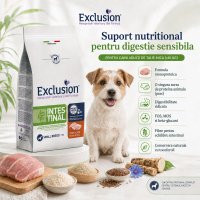 EXCLUSION Monoprotein VD Intestinal Small, XS-S, Porc și Orez, dietă veterinară, hrană uscată câini, sistem digestiv, 7kg - 3