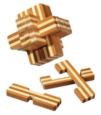 Puzzle 3D din lemn - Devils Knot, realizat din Bambus - 1