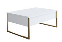RESIGILAT Masuta cafea alb si auriu din PAL/metal 90x60x40 cm URME USOARE - 1