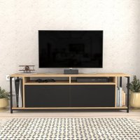 Comoda TV Omar - Finisaj Oak si Negru - 1