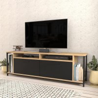 Comoda TV Omar - Finisaj Oak si Negru - 3