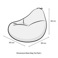 Fotoliu Puf Bean Bag tip Para L frunze verzi si galbene - 2