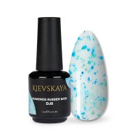 Diamonds Rubber Base Kievskaya Nr. 08 - 15ml | Baza rubber color cu particule decorative turcoaz - 1