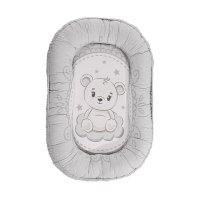 Baby Nest din bumbac ranforce 92 x 58 cm Little Bear Grey - 2