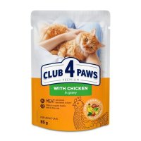 Hrana umeda premium pisici adulte, Club 4 Paws, Pui in Sos, 85 g - 1