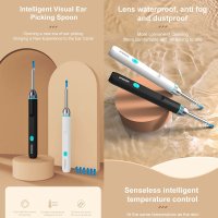 Emeszon Smart Slim Otoscop pentru Curatarea Urechilor, 5MP HD 1080p, IP67, LED, WIFI, Acumulator, Negru - 3