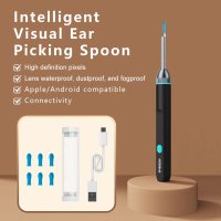 Emeszon Smart Slim Otoscop pentru Curatarea Urechilor, 5MP HD 1080p, IP67, LED, WIFI, Acumulator, Negru - 6