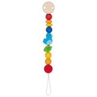 Lant pentru suzeta Blue Bird din lemn cu margele - 1
