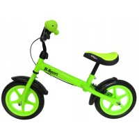 Bicicleta copii fara pedale R-Sport R9 verde 11 inch, scaun moale reglabil pe inaltime 38-45 cm, roti din spuma EVA, frana pe roata din fata, cadru usor din otel, pana la 35 kg, varsta 3-6 ani - 1