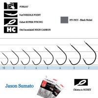 Carlige cu Ochet Jaxon Sumato Chinta, Black Nickel, 10buc/plic (Marime Carlige: Nr. 5) - 2