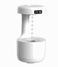 Umidificator si difuzor de aroma tehnologie Anti Gravity 600ml cu afisaj ora si lumina ambientala - 1