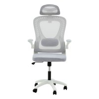 Scaun de birou manager Delilah plasa gri deschis - 4