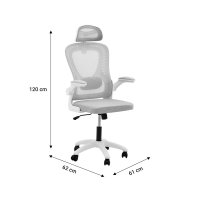 Scaun de birou manager Delilah plasa gri deschis - 8