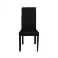 Scaun living TEO, picioare lemn wenge, piele ecologica negru, 46x60x98 cm - 1