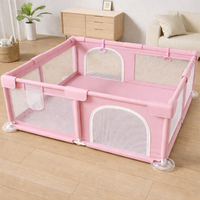 Tarcul de joaca Morovan pentru bebelusi si copii mici - 130x140x60 cm, roz - 1