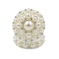 Cutie Bijuterii Rotunda AZAY 5 cm cu Decoratiuni Perle si Strasuri – Eleganta si Rafinament - 3