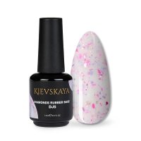 Diamonds Rubber Base Kievskaya Nr. 05 15ml | Bază rubber color cu particule roz pastel - 1