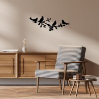 Tablou metalic Birds Negru 70x26 cm - 1