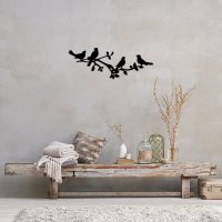 Tablou metalic Birds Negru 70x26 cm - 2