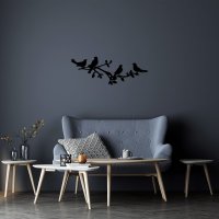 Tablou metalic Birds Negru 70x26 cm - 3