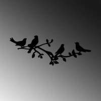 Tablou metalic Birds Negru 70x26 cm - 4