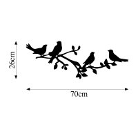Tablou metalic Birds Negru 70x26 cm - 5