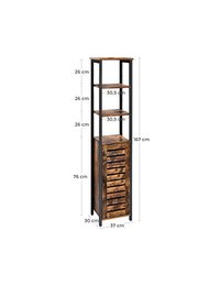 Raft depozitare, Vasagle, Maro Rustic, LSC37BX, 37 x 30 x 167 cm - 5