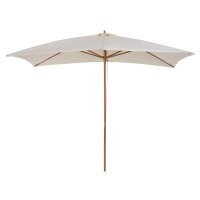 Umbrelă din Lemn Outsunny pentru Grădină, Design Clasic, Crem, Dimensiuni 2x2.95x2.55m, Protecție Solară Eficientă | Aosom Romania - 1