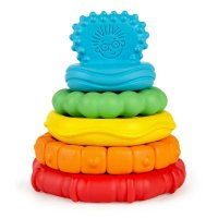 Jucarie multifunctionala Baby Einstein Stack & Teethe, 5 inele pentru stivuire si dentitie, multicolor, 3 luni+ - 1