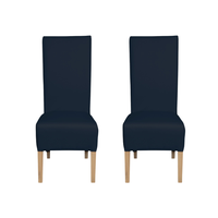 Set 2 scaune de living VANESSA cu picioare din lemn natural si tapiterie din piele ecologica albastra, dimensiuni 47x60x110 cm - 1