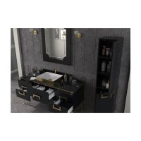 Set mobilier baie Pierre Cardin Mercury 3 piese 150 cm, negru-auriu - 5