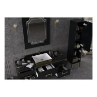 Set mobilier baie Pierre Cardin Mercury 3 piese 150 cm, negru-auriu - 4