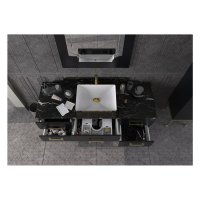 Set mobilier baie Pierre Cardin Mercury 3 piese 150 cm, negru-auriu - 3