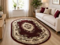 Covor Oval Lotos, Rosu, 60x110 cm, Model Delta 575 210 - 1