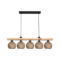 Lampa Salote, Pako World, E27, 5 becuri, Maro-Natural, 100x18x24 cm - 1