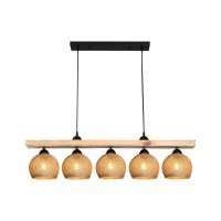 Lampa Salote, Pako World, E27, 5 becuri, Maro-Natural, 100x18x24 cm - 3