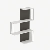 Raft de perete CAMBEL, alb si antracit, dimensiuni 64x19x96 cm - 1