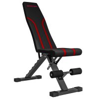 Banca Fitness Pliabila SPORTNOW - Bancă Abdominală Multifuncțională cu Spătar Reglabil pe 6 Niveluri, Negru | Aosom Romania - 1