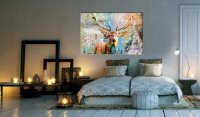 Tablou - Deer on Wood 90x60 cm - 2