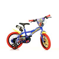Bicicleta Dino Bikes Goldrake 14 inch pentru copii, cu roti ajutatoare si sticla de apa, multicolor - 1