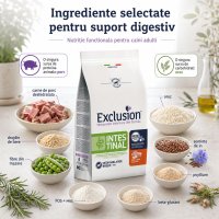EXCLUSION Monoprotein VD Intestinal Medium&Large M-XL, Porc și Orez, dietă veterinară, hrană uscată câini, sistem digestiv, 12kg - 5