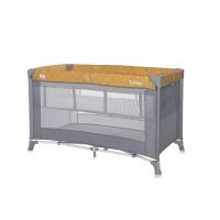 Patut pliant Lorelli Torino Lemon Curry Floral cu 2 nivele, usita cu fermoar si sistem de blocare, inclusa salteluta si geanta de transport - 4