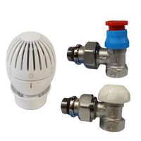 Kit Giacomini R470AX003 pentru radiator, cu cap termostatic, ventil de tur si robinet de retur, unghiular, 1/2 x 16 mm - 1