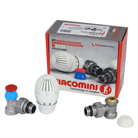 Kit Giacomini R470AX003 pentru radiator, cu cap termostatic, ventil de tur si robinet de retur, unghiular, 1/2 x 16 mm - 2