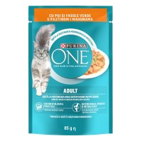 PURINA ONE ADULT, mini fileuri cu Pui si Fasole Verde in sos, 85 g - 1