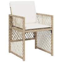 Set de mobilier de gradina 5 piese bej din poliratan cu perne confortabile - 3