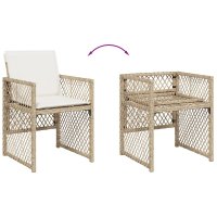 Set de mobilier de gradina 5 piese bej din poliratan cu perne confortabile - 6